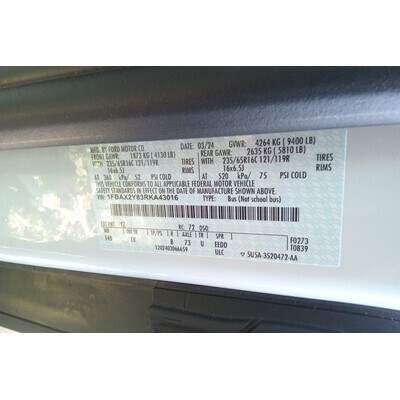 2020 Ford Transit 150 Axle Assembly, Rear