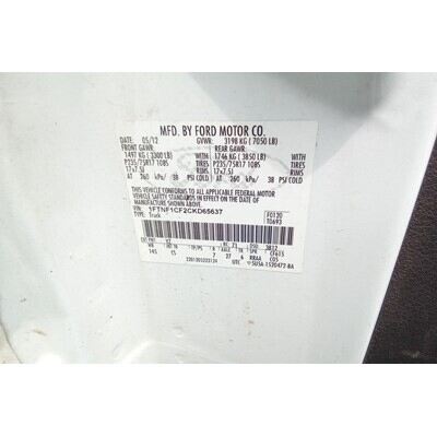 2012 Ford F-150 Series Pickup Axle Assembly, Rear