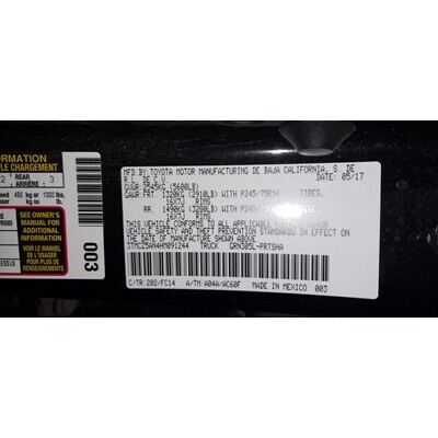 2016 Toyota Tacoma Axle Assembly, Rear - ~412504459