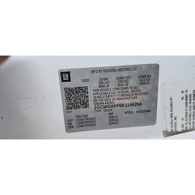 2018 Chevrolet Express 2500 Axle Assembly, Rear - ~417950705