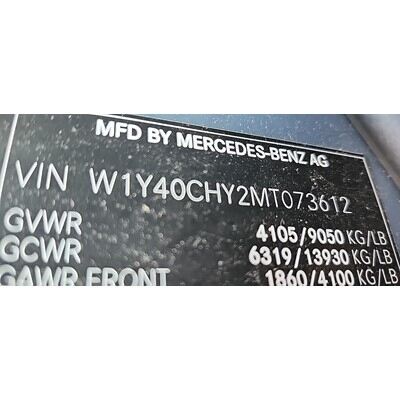 2021 Mercedes-Benz Sprinter 2500 Axle Assembly, Rear - ~422637634