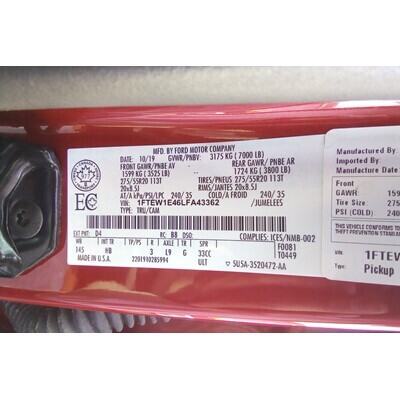 2018 Ford F-150 Series Pickup Axle Assembly, Rear - ~416797860