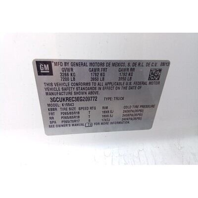 2014 Chevrolet Silverado 1500 Axle Assembly, Rear - ~439242506