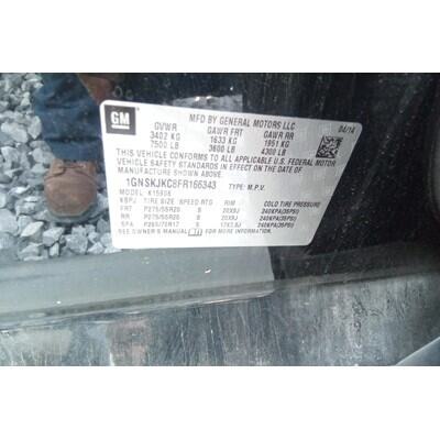 2015 Chevrolet Suburban 1500 Series Axle Assembly, Rear