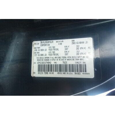 2000 Dodge 1500 Series Pickup Axle Assembly, Rear