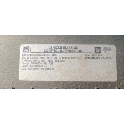 2018 Chevrolet Express 2500 Axle Assembly, Rear - ~424274182