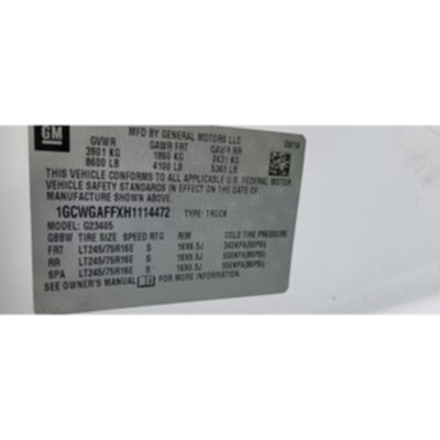 2017 Chevrolet Express 2500 Axle Assembly, Rear - ~431635276