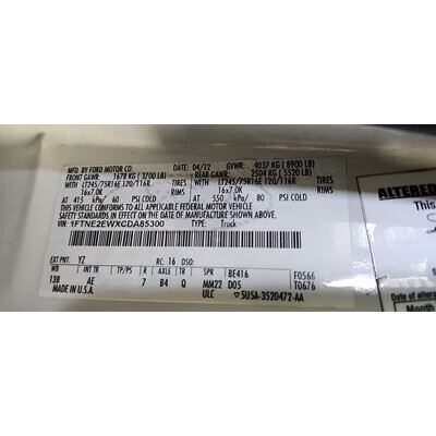 2009 Ford E-250 Van Axle Assembly, Rear - ~427130012