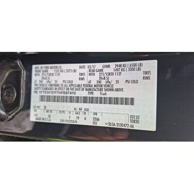 2015 Ford F-150 Series Pickup Axle Assembly, Rear