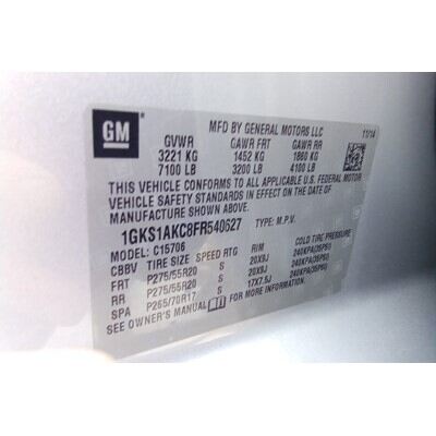 2015 Chevrolet Suburban 1500 Series Axle Assembly, Rear - ~423340169