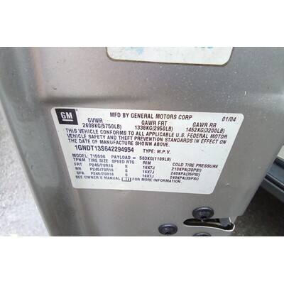 2002 Chevrolet Trailblazer Axle Assembly, Rear - ~424798374