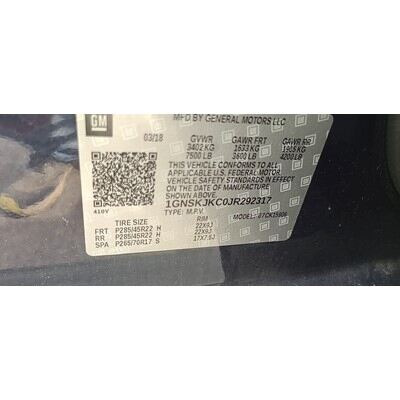 2015 Chevrolet Suburban 1500 Series Axle Assembly, Rear - ~427871284