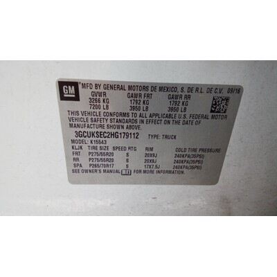 2014 Chevrolet Silverado 1500  Axle Assembly, Rear - ~398640735