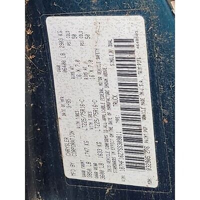 1994 Dodge 1500 Series Pickup Axle Assy, Front (4WD) - ~415225236