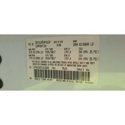 2006 Dodge 1500 Series Pickup Axle Assembly, Rear - ~385939653