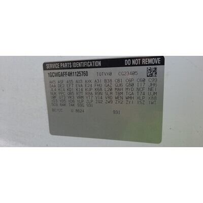 2017 Chevrolet Express 2500 Axle Assembly, Rear