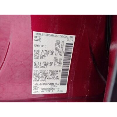 2016 Nissan Titan XD Axle Assembly, Rear - ~406234064